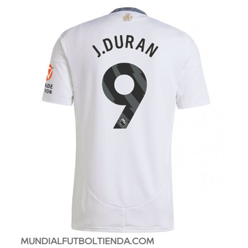 Camiseta Aston Villa Jhon Duran #9 Segunda Equipación Replica 2024-25 mangas cortas